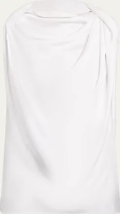 Michael Kors Sleeveless Draped High-Neck Blouse