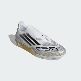 adidas adidas Performance Unisex F50 League Laceless Firm/Multi-Ground Boots - White & Black - Size UK 10.5