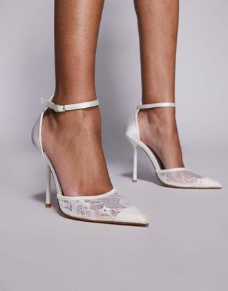 Simmi London Simmi London - Deena - Scarpe con tacco in pizzo bianco