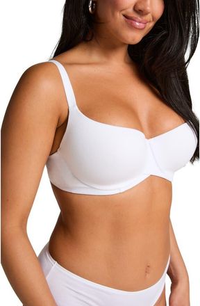 Hunkem&ouml;ller Cotton Padded Underwired Bra in Bright White at Nordstrom, Size 36Dd