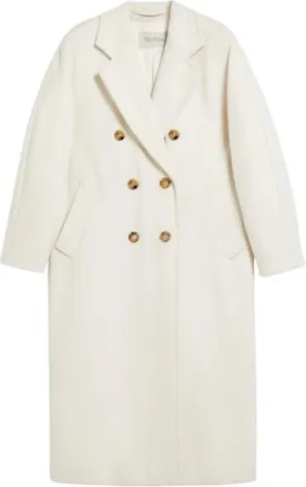 Max Mara Jassen, Dames, Wit, 3Xs, Double-Breasted Coats