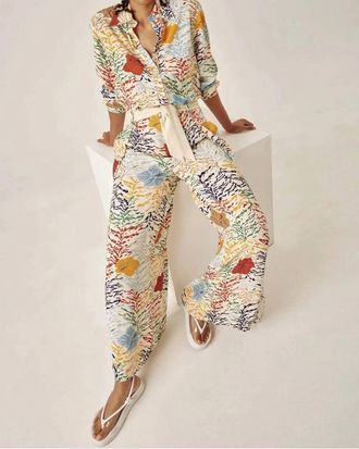 Carolina K Zahara Shirt In Floral Tiger Cream