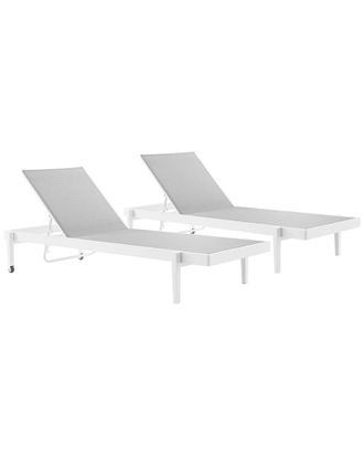 ModWay Charleston Set Of 2 Outdoor Patio Aluminum Lounge Chairs