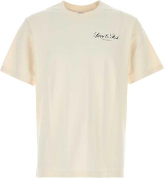 Sporty & Rich Off White Solid T-Shirt
