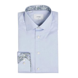 Eton Slim Fit Signature Twill Shirt - male - Eton - Formal Shirts - Blue - 3XL - Shirts