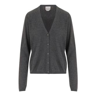 SA SU PHI Cashmere and Silk Cardigan - female - Sa Su Phi - Cashmere Knitwear - Gray - XL - Knitwear
