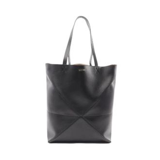 Loewe Pre-owned Puzzle Fold Large Leather Tote Bag - Dames - Vintage Shopper - Zwart - ONE Size - Leer - Vintage