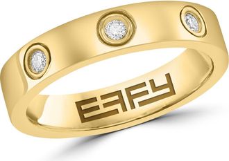 Effy 14K Gold Plated Sterling Silver Diamond Band Ring at Nordstrom Rack, Size 7