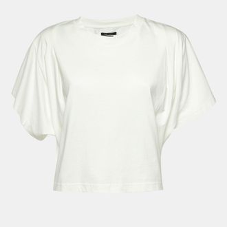 Isabel Marant Off White Jersey Cropped Zinalia T-Shirt