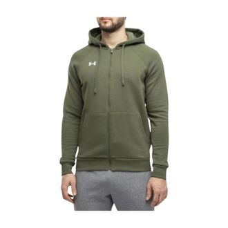 Under Armour Zip-throughs, male, Green, Size: L Rival Fleece Full-Zip Hoodie