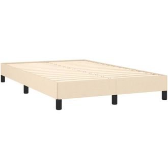 vidaXL Estructura de cama sin colchón tela crema 120x190 cm Vidaxl