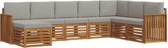 vidaXL Conjunto De Sof&aacute;s De Exterior 8 Uds. Natural Y Gris Claro Vidaxl