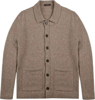 Slowear Zanone Cardigan - Heren - Vesten - Beige - L - Wol - Truien & Vesten