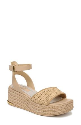 Franco Sarto Tiffany Platform Wedge Sandal in Natural at Nordstrom, Size 7.5