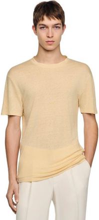 Sandro Certified linen T-shirt in Butter Cream at Nordstrom, Size X-Small