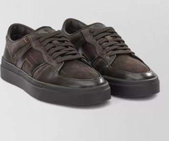Santoni leather low-top sneakers