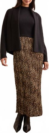 Tribal Long Sleeve Short Coatigan In Black