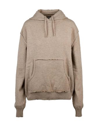 Maison Margiela Relaxed Fit Knit Sweatshirt with Hood and Textured Fabric