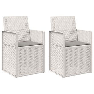 vidaXL Sillas De Comedor De Jard&iacute;n 2 Pcs Y Gris Claro Pp Vidaxl