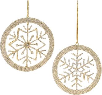 Melrose International Set Of 6 Jeweled Metal Snowflake Ornament