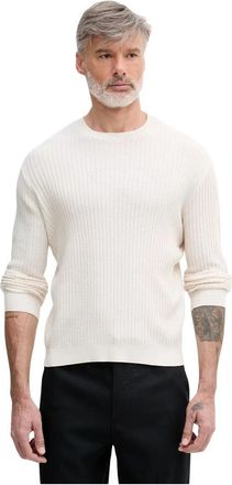 A|X Armani Exchange Trui met ronde hals - Heren - Ronde hals truien - Beige - L - Katoen - Truien & Vesten