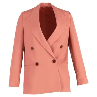 Acne Studios Double-Breasted Blazer in Coral Wool