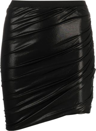 Rick Owens Jade high-shine draped miniskirt - women - FSC Viscose/Spandex/Elastane - 44 - Black