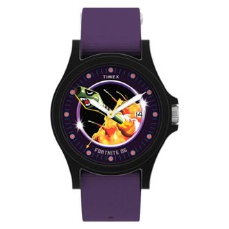 Timex X Fortnite Acadia Quartz Purple Dial Mens Watch TW2Y46300