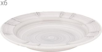 Arcucci Set of 6 Provence Spiral Soup Plate, Grey