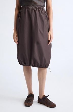 Cecilie Bahnsen Fie Recycled Polyester Midi Skirt in Brown at Nordstrom, Size 10