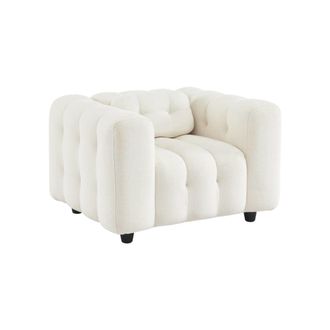 Sweeek Sill&oacute;n tapizado en tejido borreguito, crema