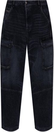 Diesel Jeans D-Uty-Cargo L.32 - Heren - Loose Fit Jeans - Blauw - W29 - Katoen - Jeans