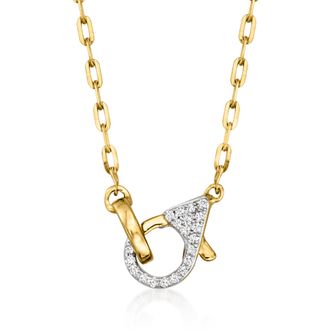 RS Pure by Ross-Simons 14kt Yellow Gold Paper Clip Link Necklace With. Diamond Lobster Clasp