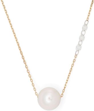 Mizuki 14kt yellow gold Sea Of Beauty pearl and diamond necklace - women - Diamond/Akoya Pearl/14kt Gold - One Size