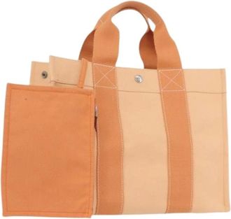 Herm&egrave;s Pre-owned Tote Bags, female, Orange, Size: ONE SIZE Pre-owned Vintage Canvas Tote