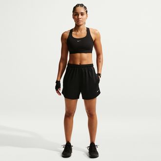 Nike Womens One Dri-FIT Mid-Rise 4 Shorts in Black | IQ0401-010