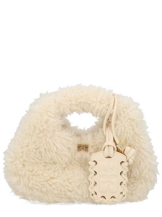 Ganni Faux Fur Hobo Bag - Ivory