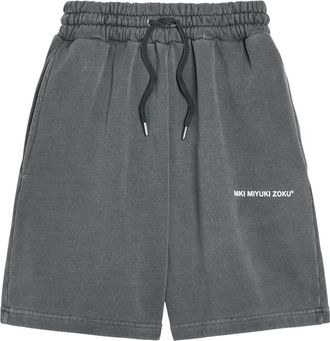 Mki Miyuki Zoku Uniform Logo-print Cotton-blend Shorts - Black Other - Xxl