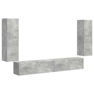 vidaXL Conjunto De Mueble Para Tv De Pared 4 Pcs Gris Concreto Vidaxl