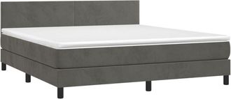 vidaXL Cama Box Spring Con Colch&oacute;n Terciopelo Gris Oscuro 180x200 Cm Vidaxl