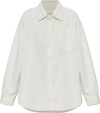 Ami Dames, Blouses & Shirts, Beige, Maat: XS Denim