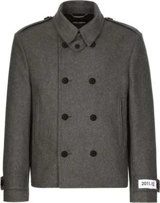 Dolce & Gabbana Double-Breasted Caban Coat - Heren - Mantel - Grijs - L - Wol - Jassen