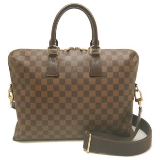 Louis Vuitton Damier Canvas Ebene Damier Canvas Briefcase Handbag Shoulder Bag (Pre-Owned)