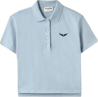 Zadig&Voltaire Polo unicolor - Dames - Polos - Blauw - L - Katoen - Tops