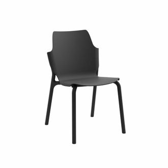 Mobili Rebecca Set de 2 Silla de comedor apilable en polipropileno negro 83x56x47
