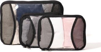 Baggallini 2 Medium / 1 Large Compression Packing Cubes Travel Set in Midnight Blossom at Nordstrom