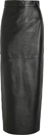 Skiim Huguette Leather Maxi Skirt - Black - 42 (UK14 / L)