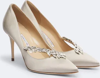 Manolo Blahnik Nadira embellished satin pumps