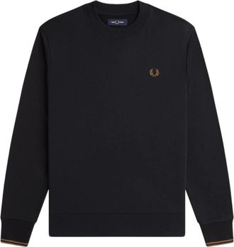 Fred Perry Sweatshirt met Ronde Hals - Heren - Sweatshirts - Zwart - L - Katoen - Hoodies & sweatvesten