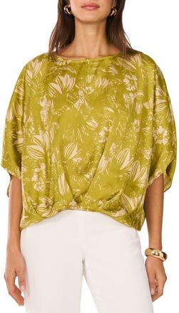 Vince Camuto Botanical A-Line Top in Green Oasis at Nordstrom, Size Small
